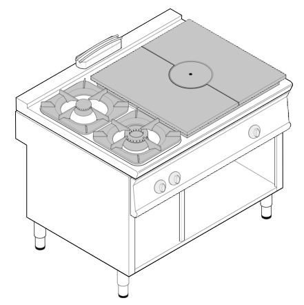 Плита газовая Tecnoinox PCPG12FG9